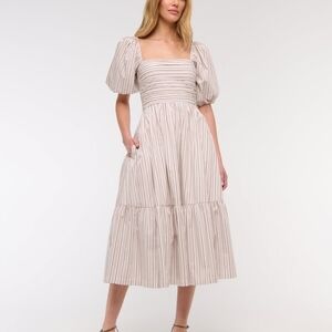 Abercrombie Puff Sleeve Midi Dress